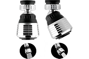 Zodazoqa 2 st 360 roterande vridbar vattenbesparande kran luftare diffusor kran munstycke filter adapter bubbeltrycksatt kran
