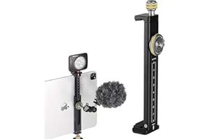 FOTOBETTER Aluminium-iPad-Halterung für Stativhalterung, Universal-Halterung für Handy, Tablet, Stativ-Adapter mit Kaltschuh-Halterung, 6,35 mm Schraube und Acra Schweizer Schiene für iPad Mini Air