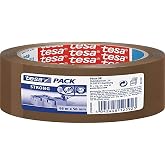 Tesapack Strong Packaging Tape 66m x 50mm Brown | PP Packing Tape - Tear Resistant - For Medium Parcels - Silent Unwinding