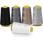 ilauke - Polyester Sewing Thread Spools for Sewing Machine (15000 Yards, 13700 Yards, Perfect for Embroidery/Quilting/Hand an