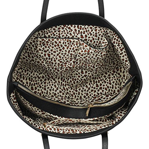 TrendStar Art Und Weise Tote Schultertaschen Damen Neue Große Designer Kunstleder Handtasche Der Frauen Schwarz/Weiß