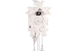 Reloj De Cuco cuarzo pájaro/5 hojas blanco de Trenkle