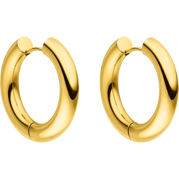 VIWIND Damen Creolen 14K Vergoldet – Klassische Gold-Ohrringe 4mm Mit Schmuckschatulle, Perfekt Als Geschenk