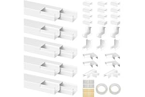 Lectorias 10 Pezzi Canalina Passacavi Muro, Nascondi Cavi, Canaline Passacavi Adesiva, Canaletta per Cavi Elettrici Autoadesiva, Coprifili TV a Muro Bianca, 39,5 cm(L) x 1,5 cm(W) x 1 cm(H)