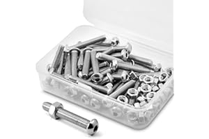 MINHER (40 Ensemble) M5 x 30mm 304 acier inoxydable Bouton vis à tête hexagonale et écrous