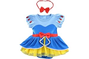 FMYFWY Costume Carnevale per Neonata Vestito da Principessa Pagliaccetto per Bimba Bambina Body Festa Compleanno Halloween Cosplay Natale Abiti con Archetto