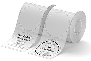 NIIMBOT 2 rouleaux d'étiquettes pour l'imprimante B1 B21 B3S, Label Paper（50 * 50 2Rolls Round）