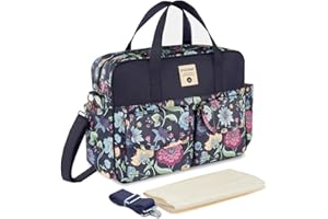 SONARIN Large Capacity Multifunctional Baby Nappy Changing Tote Bag,Waterproof Baby Changing Bag Satchel Messenger Bag Travel Diaper Bag with Shoulder Strap & Changing Mat