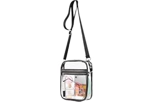 Aucuu Clear Crossbody Bag, Stadium Approved Clear Purse Bag With Adjustable Shoulder Strap, Messenger Bags Transparent Shoulder Bag for Concerts Sports Events Festival