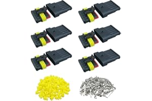 QitinDasen 6 Set 6 Pin Auto Impermeabile Elettrico Connettori, Kit Presa Spina Connettore Elettrico Impermeabile Sigillato, per Auto Camion Barca