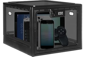 Lalifebuss Abschließbare Box, Medikamenten Box mit Schloss, Große Schließbox für Medizin, Lebensmittel, Handy Gefängnis, Transparente Aufbewahrungsbox (1 Pack, Black)