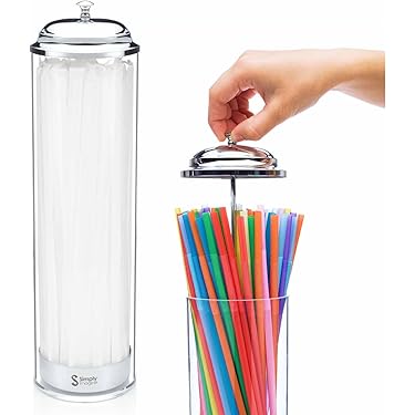 Acrylic Straw Holder Organizer Counter Dispenser Drinking