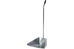 Sconosciuto EV - Recogedor de Basura Plateado, con Mango, de Chapa galvanizada y Hierro, 35 cm x 25 cm x 72 cm (Altura)