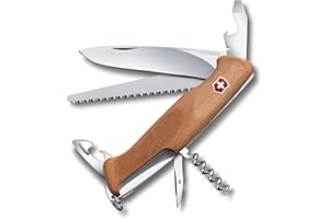 ‎VICTORINOX Victorinox Schweizer Taschenmesser gross, Ranger 55, Swiss Army Knife, Multitool, 10 Funktionen, Feststellklinge, Schraubendreher