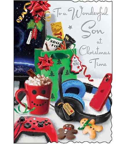 Jonny Javelin Weihnachtsstrumpf Karte Für Den Sohn – Mit Kopfhörer & Controller Design