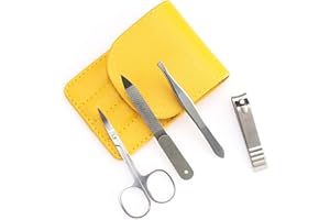 HREDZEO Tagliaunghie in Acciaio Inox,4 PCS Tagliaunghie Set Manicure e Tagliaunghie Professionali Tagliaunghie per Uomo Kit di Tagliaunghie con Custodia in Pelle per Uomo e Donna