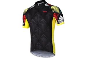 ARSUXEO Mens Cycling Jersey Short Sleeves Mountain Bike Jersey Bright Bike T-Shirt Breathable Cycle Top ZY84