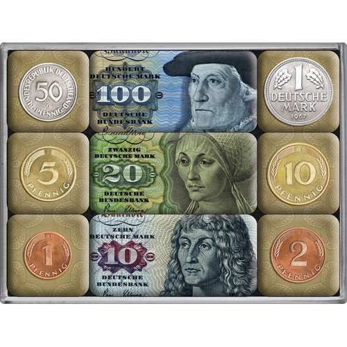 Nostalgic-Art 83028 D-Mark, Magnet-Set, 9-teilig