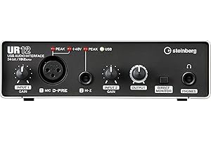 Steinberg UR12 USB mobilny interfejs audio z profesjonalnym dźwiękiem (w zestawie Cubase AI i Cubasis LE, wyjątkowo wytrzymały, rozdzielczość audio 24-bit/192 kHz, monitorowanie sprzętu bez opóźnień)