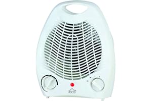 DCG HL9733 MiTA-Calentador de Ventilador Vertical de 2000 W con 2 Niveles de Calentamiento, protección contra sobrecalentamiento y Luces de Control, Plastic, Blanco, Rojo o Azul