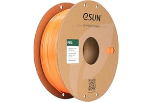 ‎ESUN eSUN PETG Filament 1,75 mm, filament PETG do drukarek 3D, dokładność pomiaru +/- 0,03 mm, 2,5 kg szpula filamentu do drukarek 3D (Jednolity pomarańczowy, 1KG)