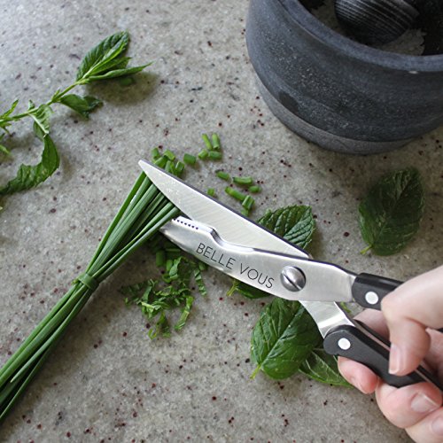 Hoch beanspruchbare Kuchen Schere und Reinigungstuch von Belle Vous – Professionelle Edelstahl Schere Perfekt zum Schneiden von Krautern, Pizza und Fleisch - 6