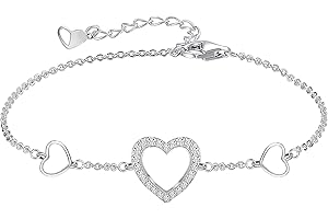 Epoch World Bransoletka ze srebra próby 925 bransoletka serce srebrna bransoletka bransoletka bransoletka damska regulowana 17+4 cm dla kobiet dziewcząt