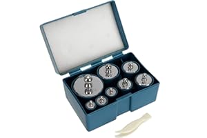 Bekith 8 Pack Calibration Weights, 10g-1000g Gram Precision Steel Scale Calibration Weight Kit Set with Tweezers for Digital Scale Balance, Jewellery Scale, Scien