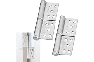 MOVKZACV 2 cerniere per porta in acciaio inox, per carichi pesanti, 132 x 100 x 18 mm, per porte in legno, angolo di apertura a 360 gradi, cerniere pieghevoli per porte interne ed esterne, armadio, camera da