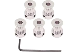 WINSINN Rueda síncrona de aluminio 2GT GT2 de 16 dientes de diámetro de 5 mm 16T polea de sincronización para impresora 3D de ancho de correa de distribución de 10 mm - RepRap Bowden Prusa I3 Mendel