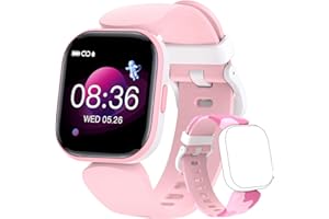 HOOMOON Montre Fitness Tracker Activité Enfant, 1.4" Etanche IP68 Smartwatch Cardiofréquencemètre, Podomètre, Moniteur de Sommeil, Compteur de Calories Connecté Smartwatch, Cadeau pour Garçons Filles