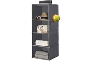 ‎MGEE Mgee Hängeaufbewahrung Hängeregal Kleiderschrank Organizer Tür Hängeorganizer Faltbar mit 4 Breiten Fächern für Familienaufbewahrung, Vlies-Gewebe