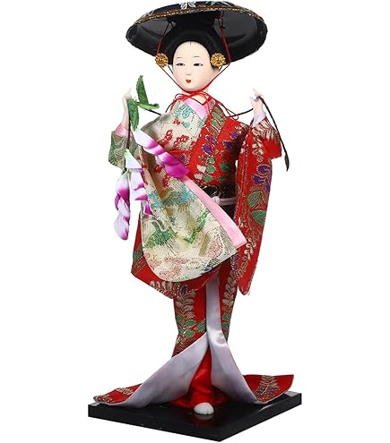 Bambola Kokeshi Bambola Geisha Giapponese In Tessuto Decorazione