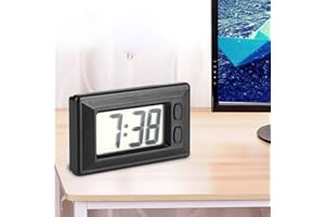 SALMUE Digital car dashboard, LCD dashboard, electronic clock date and time calendar display, large LCD screen and large numbers, 77 * 42.4 * 17.7mm