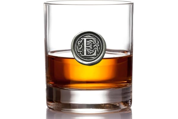 English Pewter Company - Verre à whisky avec monogramme et initiale 325 ml - Personnalisable E claire