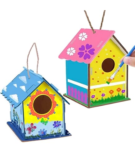 DIY Comederos para pájaros, casa para pájaros, DIY Bird Feeder House,bricolaje pintura de artesanías de madera para niños, niños, niñas, edades 3-5, 4-8, 8-12, regalo al aire libre, jardín DIY Comederos para pájaros, casa para pájaros, DIY Bird Feeder House,bricolaje pintura de artesanías de madera para niños, niños, niñas, edades 3-5, 4-8, 8-12, regalo al aire libre, jardín