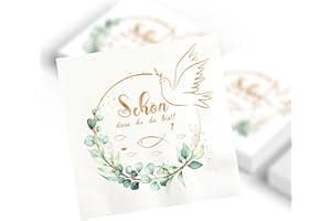 YKHSUAOU 40x Party Servietten,Servietten,Tischdeko-Servietten mit Sprüchen - Kommunion, Konfirmation Dekoration,für Taufe, Kommunion, Konfirmation oder andere festliche Anlässe, 33 x 33cm