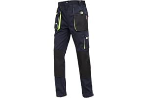 WORK IDEA - Pantaloni da lavoro da uomo, in tela resistente, con tasche per ginocchiere in tessuto Oxford