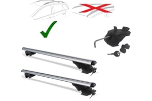 Susy Shop Barras portaequipajes universales coche con 4 cerraduras antirrobo 135 cm o 120 cm LS (modelo 120 cm)