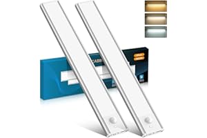 COTLEDL 30cm Under Cabinet Kitchen Lights with Motion Sensor,2 Pack 56LEDs Type-C 2200mAh Rechargeable, 3 Color Temps 10%-100% Dimmable Cupboard Cabinet Light for Kitchen, Bedroom, Hallway