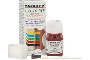 TARRAGO Colori e Tinture per Scarpe o Borse 25 ml | Pelle Naturale e Sintetica | Con Pennello e Spugna Applicatore ((10) Ruggine)