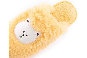 R-ISLAND Zapatillas de estar por casa ,Zapatillas de invierno para mujer,con dibujo oso bonito, Comodo y Ligero,Mantener calientes y Anti-Frio..