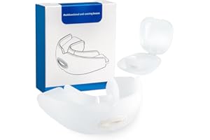 AIOUTGOGO Schnarchschiene, Zahnschiene Knirschen, Silikon Schnarchen, Airflow Ungehindert, Seelenfrieden Schlafen, Für Den Täglichen Gebrauch Und Bequemer Zu Transportieren Auf Reisen Knirscherschiene, Weiß