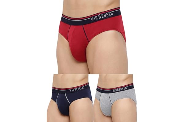 Van Heusen Men Briefs - 100% Combed Cotton - Pack Of 2 - Anti Bacterial, Colour Fresh, Moisture Wicking