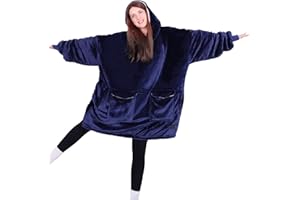 PanxHome Hoodie Decke, 480GSM Tragbare Hoodie Decke Weihnachten, Geschenke für Frauen Damen, Decke mit Ärmeln, Warm Kuscheldecke mit Ärmeln, EinheitsgrößE XL-5XL