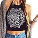 Produktbild Bellelove Damen-Mandala-Druck ärmelloses Neckholder Tank Crop Tops Weste Bluse T-Shirt (XL, schwarz)