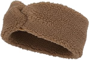 ‎STYLEBREAKER styleBREAKER Damen Stirnband Teddyfleece Optik mit Twist Knoten | Weiches Winter Haarband elastisch | Warmes Kopfband Ohrenwärmer 56-59 cm, Farbe:Hellbraun