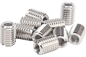 BORDSTRACT 10 inserti filettati M6 X 1 filettatura interna e M10 X 1,5 14 mm filettatura esterna in acciaio inox dado di riparazione filettato, kit di conversione per utensili di riparazione