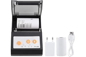 ASHATA Bluetooth Thermodrucker, Portable Bluetooth Wireless Printer 58mm Thermodrucker,90 mm/s High-Speed Wireless Quittungsdrucker Thermal Drucker für Restaurants Supermärkte