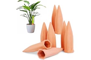 JQTOP Plant Watering Devices, 8 Pcs Potted Terracotta Self Watering Spikes Vacation Self-Watering Stakes for Outdoor, Indoor Plants, Wine Bottle